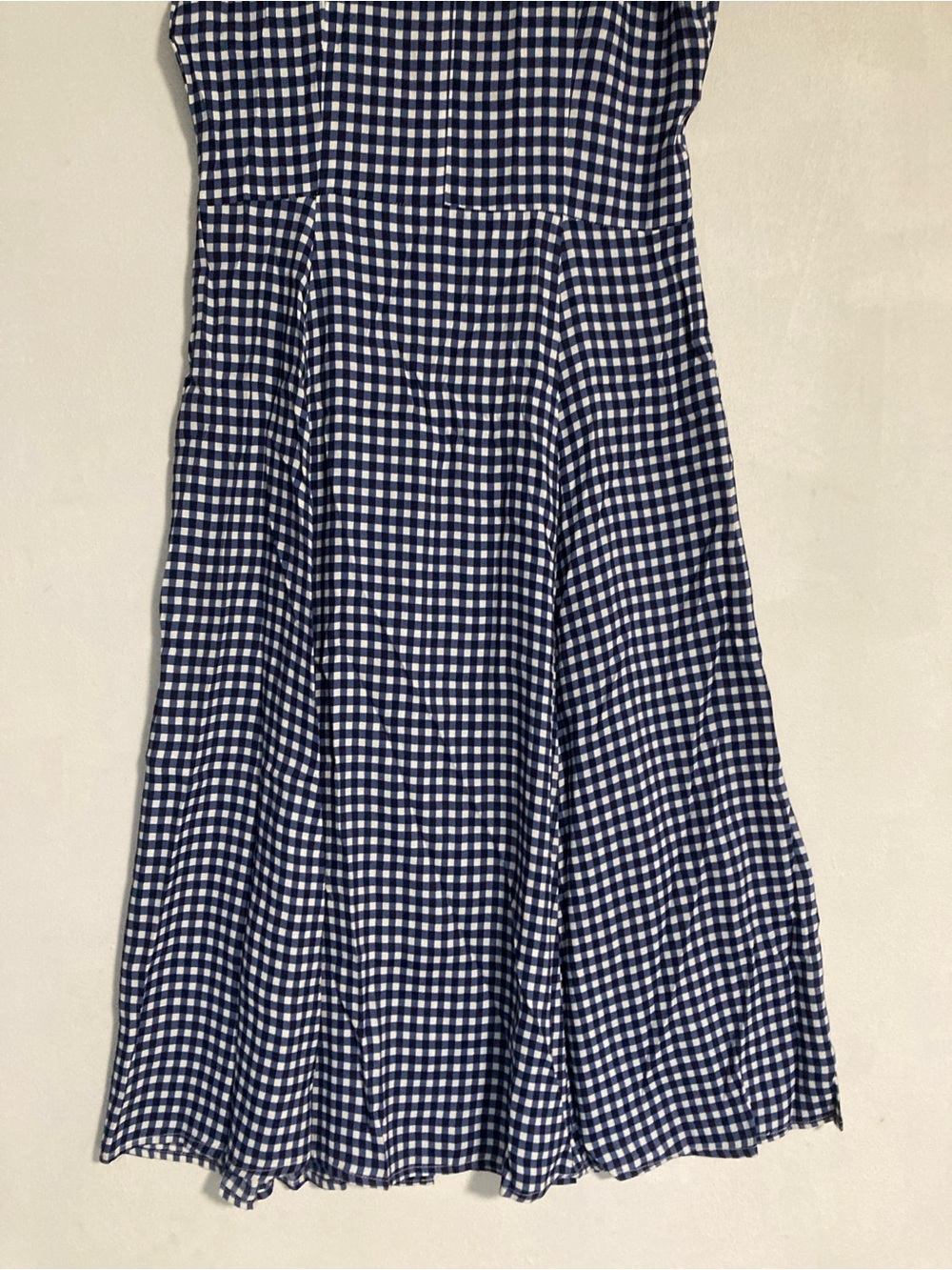 Philosophy Dress Women's Size 8 Gingham Plaid Blue White Midi Handkerchief - Picture 5 of 16